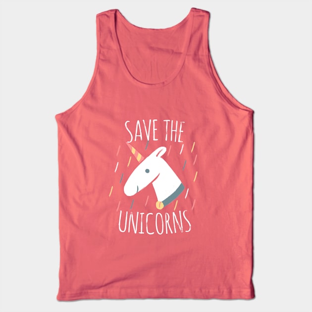 SAVE THE  UNICORNS Tank Top by Khatii